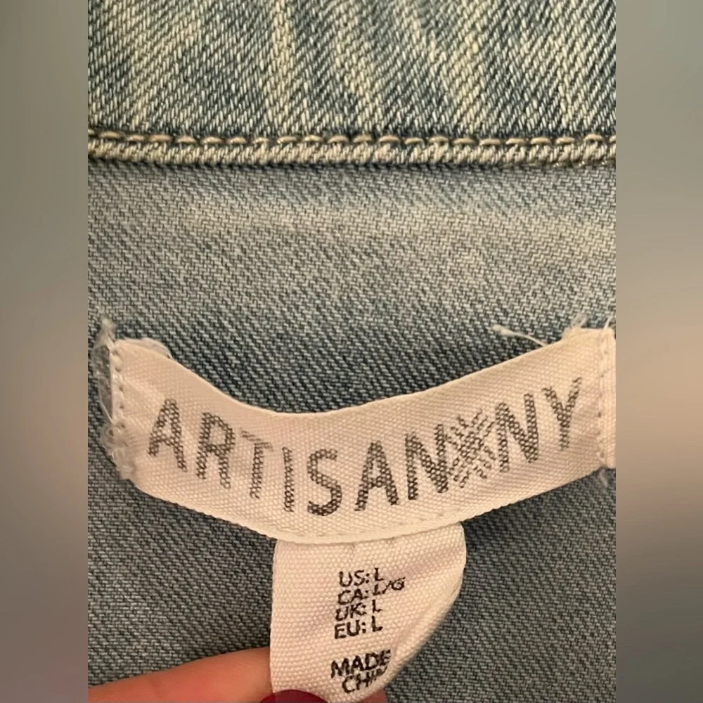 Artisan Ny Women's Classic Blue Jean Jacket size large - Picture 5 of 6
